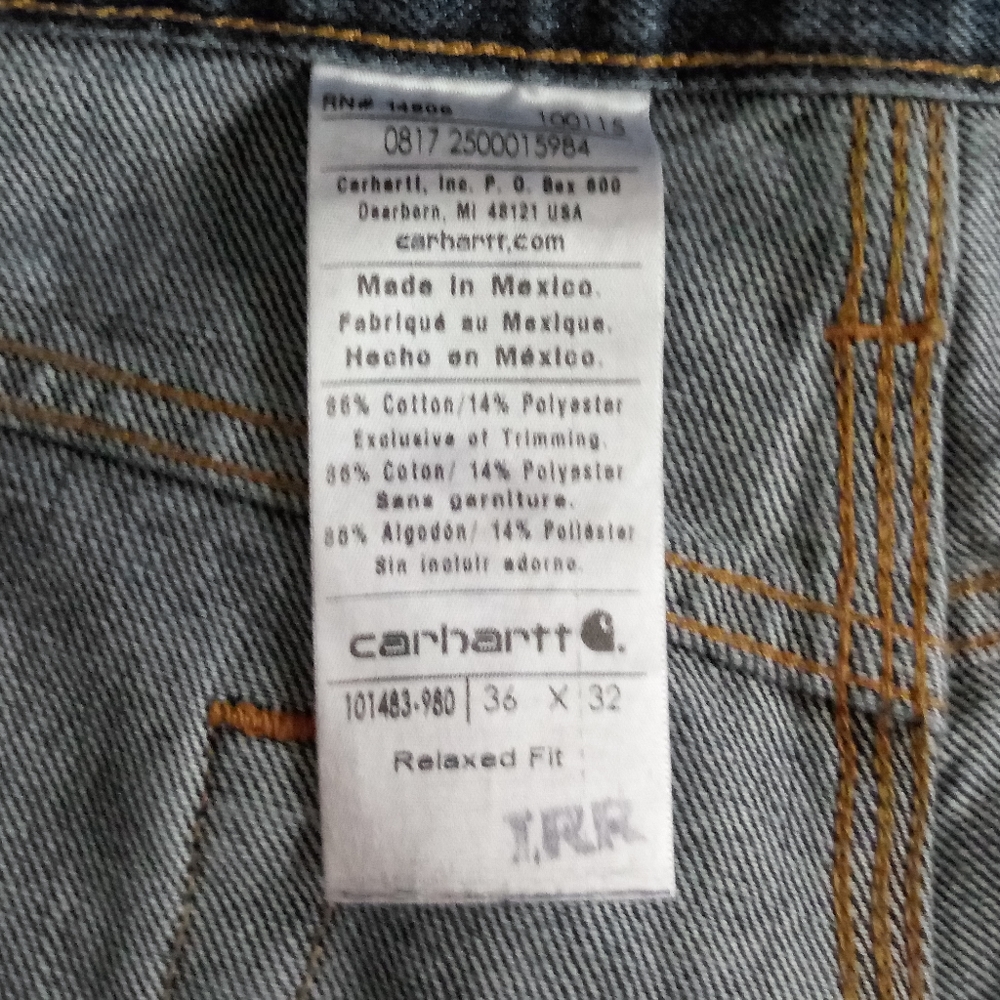 Carhartt Straight Leg Relaxed Fit Jeans Size 36 X 32 - Picture 8 of 8